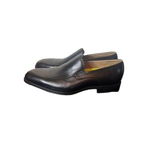 Florsheim Comfortech Men Black Leather Plain Loafers Dress Shoes Sz 11 M Slip On